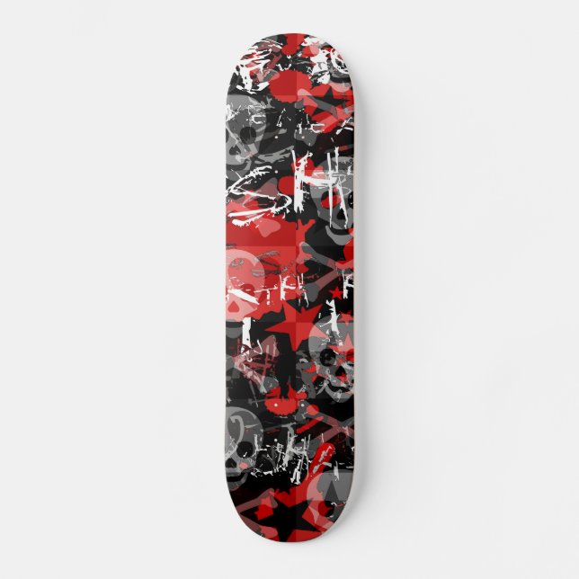 Skull Star Splatter Skateboard Deck (Front)