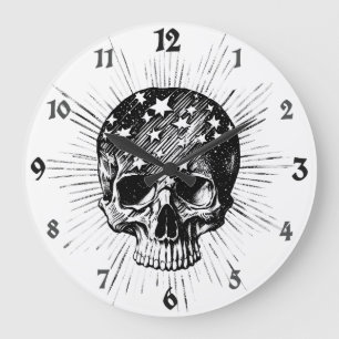 Skull & Stars II Large Clock