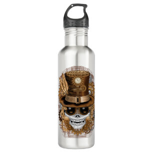 Skull Steampunk Voodoo Retro Machine 710 Ml Water Bottle