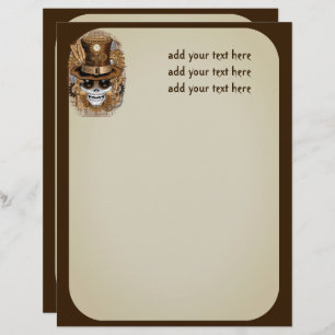 Skull Steampunk Voodoo Retro Machine Custom Letterhead