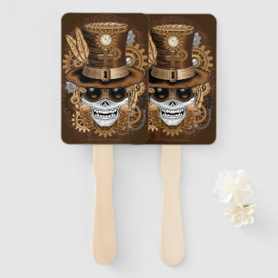 Skull Steampunk Voodoo Retro Machine Hand Fan