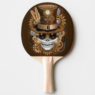 Skull Steampunk Voodoo Retro Machine Ping Pong Paddle