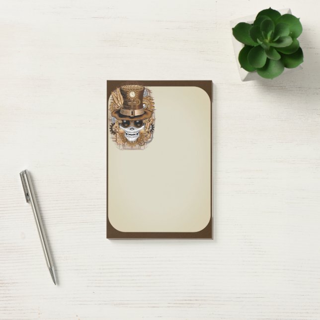 Skull Steampunk Voodoo Retro Machine Post-it Notes (Office)