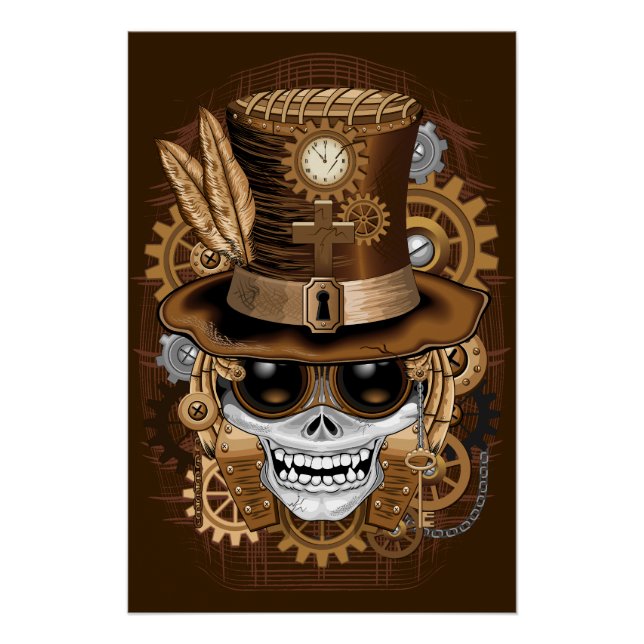Skull Steampunk Voodoo Retro Machine Poster (Front)