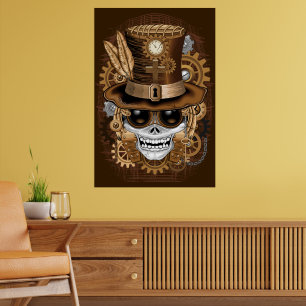 Skull Steampunk Voodoo Retro Machine Poster