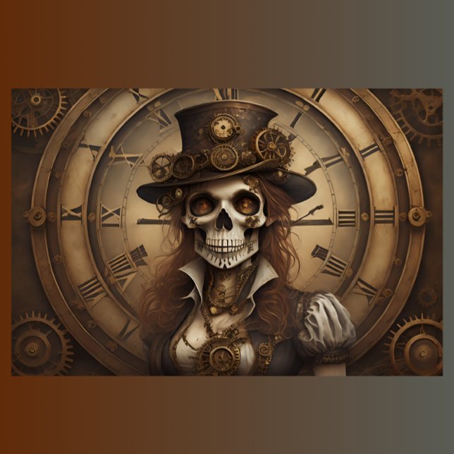 Skull Steampunk with clock tissue paper v2 (Creator Uploaded)