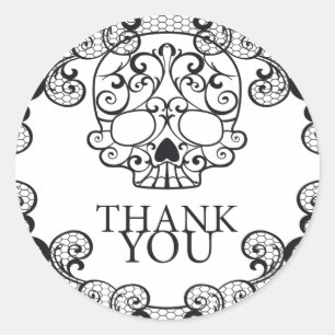 Skull Stickers Fancy Calavera Thank you Seal