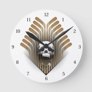 Skull & Sticks (Hockey) Round Clock