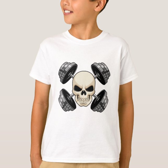 Skull Strength training Dumbbells T-Shirt (Front)