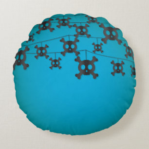 Skull string round cushion