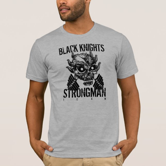 SKULL STRONGMAN Black Knights T-Shirt (Front)