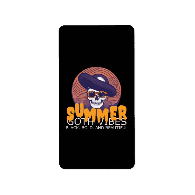 skull summer hat label (Front)