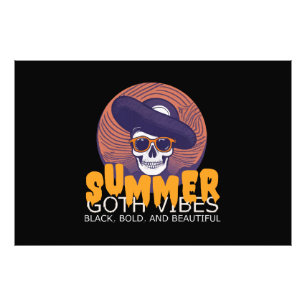 skull summer hat photo print