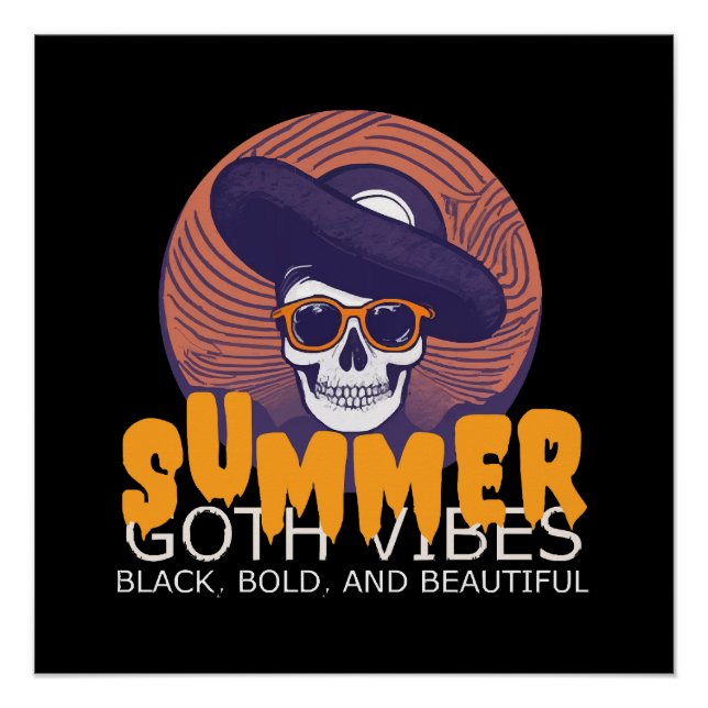 skull summer hat poster (Front)