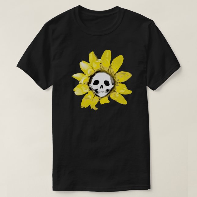 Skull Sunflower Print - All Styles Men/Women/Kids  T-Shirt (Design Front)