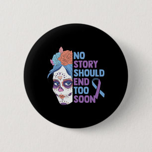 Skull Sunflower Suicide Awareness Psychiatrists Th 6 Cm Round Badge