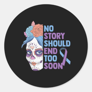 Skull Sunflower Suicide Awareness Psychiatrists Th Classic Round Sticker