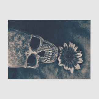 Skull Sunflower Vintage Cyanotype Gothic Tissue Paper