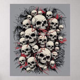 Skull Swarm Chaos Poster