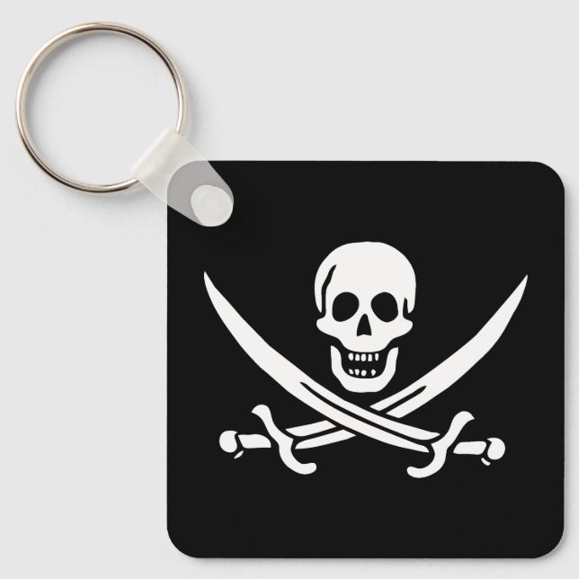 Skull & Swords Pirate flag of Calico Jack Key Ring (Front)