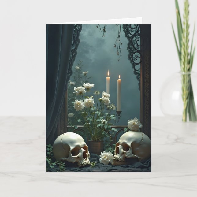 Skull Tableau Halloween Card (Front)