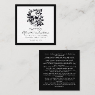 Skull Tattoo Aftercare Instructions Stylish  Square Business Card