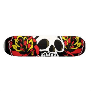 skull tattoo deck skateboard