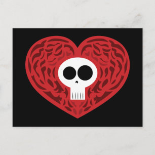 Skull Tattoo Heart Postcard