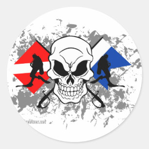 SKULL TECH DIVER CLASSIC ROUND STICKER