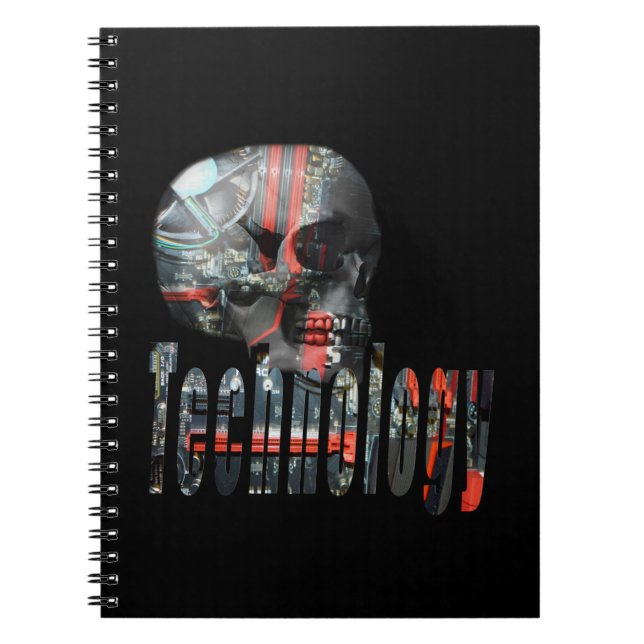 Skull Technology Computer Brain, Notebook (Front)