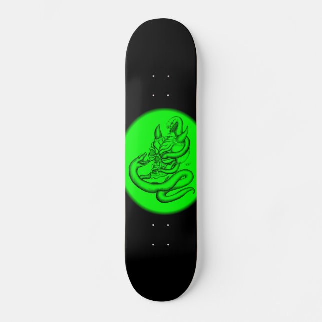 Skull - Teufelschädel mit Schlange Skateboard (Front)