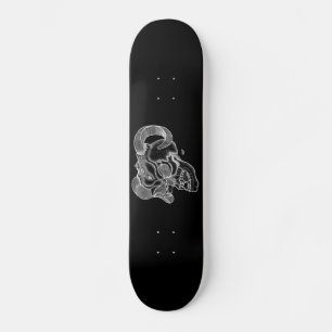 Skull - Teufelschädel schwarz weiß Zeichnung Skateboard