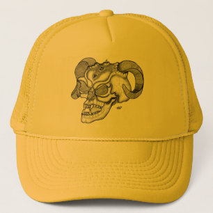 Skull Teufelschädel schwarz weiß Zeichnung Trucker Hat