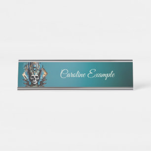 Skull that embodies the mystical aura  desk name plate