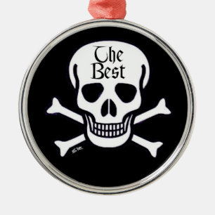 Skull The Best medal metal ornament