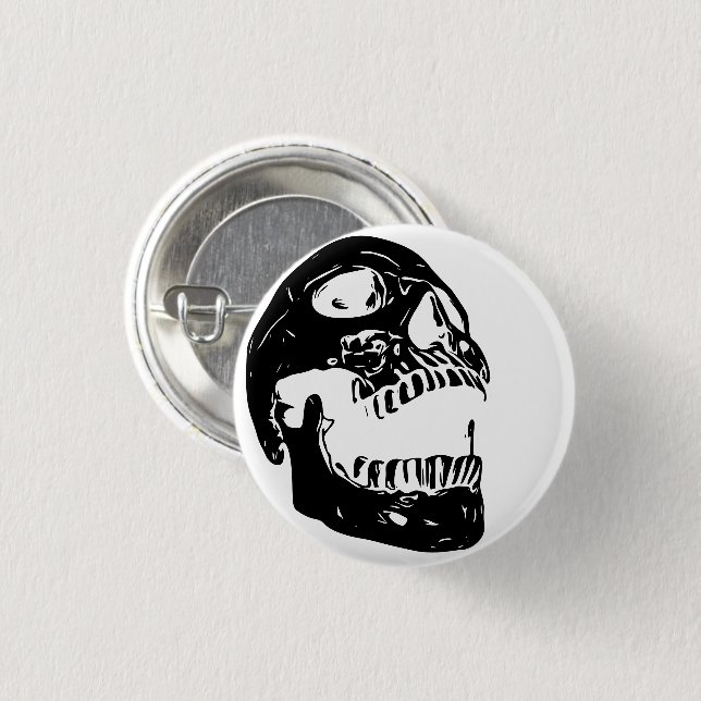 Skull - the Scream 3 Cm Round Badge (Front & Back)