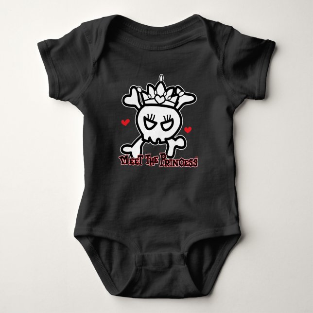 Skull Tiara Baby Bodysuit (Front)