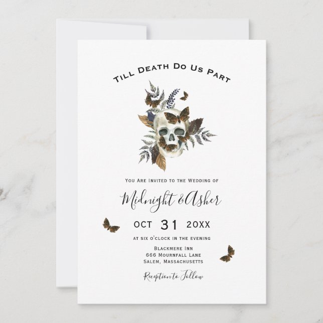 Skull Till Death Do Us Part Wedding Invitation (Front)
