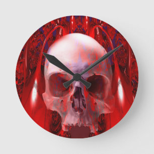 Skull Transfusion Round Clock