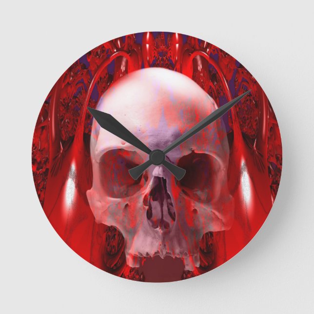 Skull Transfusion Round Clock (Front)