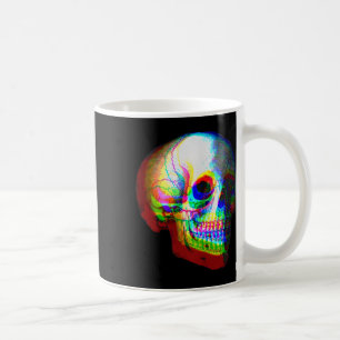 Skull Trippy Vaporwave Halloween Techno Rave Edm M Coffee Mug