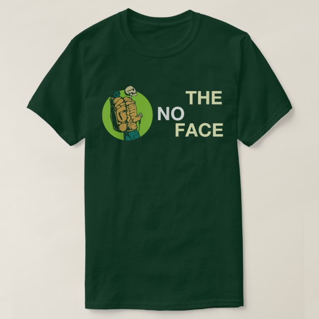 Skull Tshirt The No Face Skeleton Backpacker Logo  (Design Front)