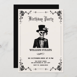 Skull tuxedo  invitation