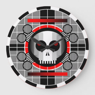 Skull TV clock round