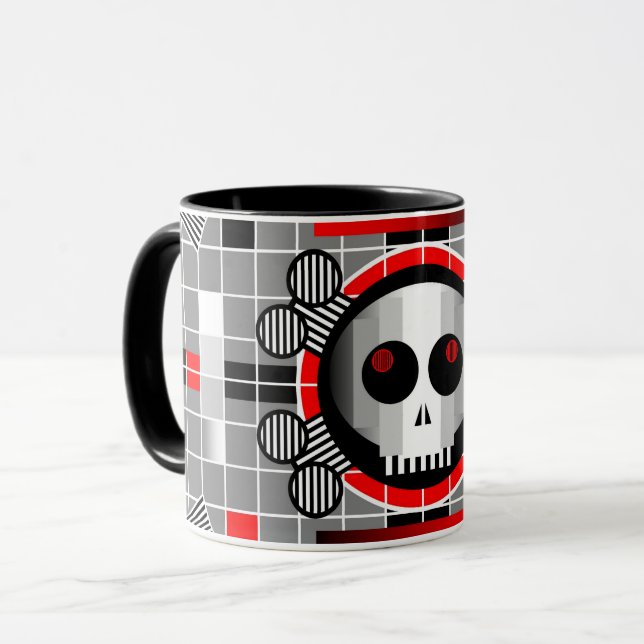 Skull TV ringer mug (Front Left)