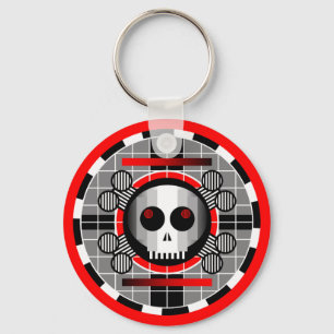 Skull TV Round keychain