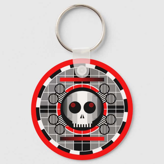 Skull TV Round keychain (Front)