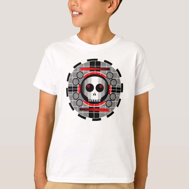 Skull TV Round t-shirt kids' basic white (Front)