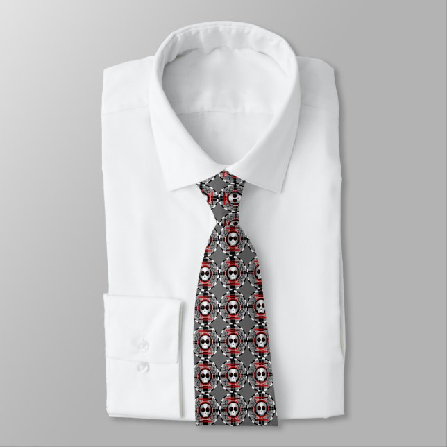 Skull TV Round tie grey (Tied)