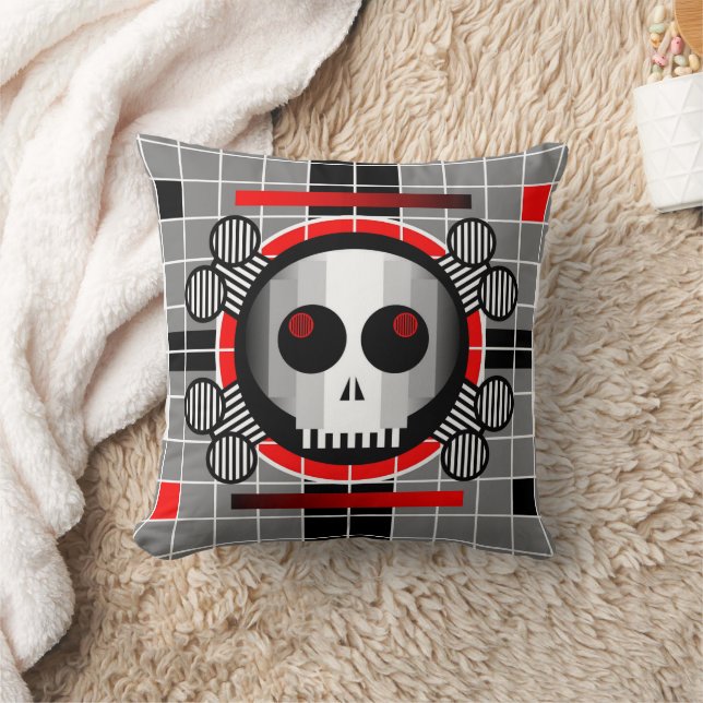 Skull TV throw pillow square (Blanket)